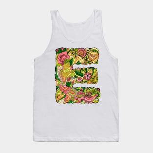 Floral letter E Tank Top